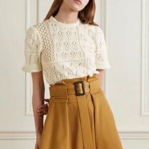 Zimmermann Anneke Pointelle-Knit Cotton Top